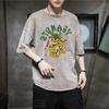 Camiseta de mezclilla de manga corta para hombre ins Marca de moda Trendyy 2024 Nuevo Verano Delgada Suelta Sensación de hielo Manga tres cuartos