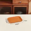 Bandeja de té de estilo japonés de lujo ligero con acabado veteado de madera, hecha de plástico de trigo, de forma rectangular, adecuada para salas de estar, para sostener tazas, bocadillos, vasos de agua y café.