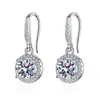Pendientes de Botón Imitación Moissanita de Moda para Mujer, Pendientes de Plata de Ley S925 con Zirconia en Forma de Corazón, Seis Garras, Estilo Ins