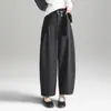 Pantalones cropped de mujer modernos y a la moda, nuevo estilo otoño e invierno 2026, de cintura alta, adelgazantes, cómodos, pantalones casuales holgados