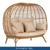 Varanda de Villa Pátio Sofá de Rattan Ar Livre Impermeável Proteção Solar Ninho de Pássaro Cadeira de Rattan Preguiçosa Sofá de Jardim Balcão Externo