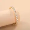 Pulsera Brillante de Zirconia con Diamantes Completos de Venta Caliente Transfronteriza, Pulsera Elástica Personalizada de Alambre de Acero de Alta Gama, Galvanizado que Conserva el Color