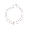 Lujo Ligero Para Mujer Plata Rota Varios Dos Cristal Perla Shijia Passepartout Cadena para Clavícula Diseño de Nicho Ins de Moda Nuevo Versátil