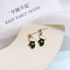 Pendientes navideños de plata 925 con diseño de Papá Noel, alce y campana, de aleación, con gotas de aceite.