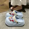 Zuecos de EVA Gruesos de Venta Caliente en Verano, Pantuflas Cerradas Ligeras de Exterior Estilosas y de Moda para Mujer