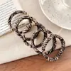 Anel de Toalha com Estampa de Leopardo Transfronteiriço da Amazon Anel de Cabelo Corda de Cabelo de Tendão de Couro Ponda de Alta Elasticidade para Mulheres Acessórios de Cabelo Europeus e Americanos Adorno de Cabeça