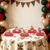 Banner de festa temática de Papai Noel transfronteiriço, bandeira de aniversário estilo retrô vintage, topper de bolo e enfeites decorativos