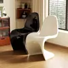 Silla Panton silla moderna para el hogar silla de comedor de diseñador silla nórdica silla simple de plástico moderna con respaldo para discusiones y taburete de maquillaje