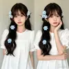 Pinza lateral para el cabello floral súper de cuento de hadas, dulce y atmosférica para mujer, estilo bosque moderno, accesorio para el cabello lateral puro y elegante, lindo adorno para el cabello