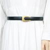 Cinturón de cuero vintage para mujer, nuevo, fino, sencillo, combinable, moderno, decorativo, para traje.