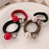 Cuerda para el cabello con perla roja, cuerda de metal con forma de corazón para mujer, banda de goma, exquisita cuerda para el cabello de alta gama, aro para el cabello, tocado para celebrantes de Internet