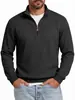 Sudadera deportiva casual de punto gofrado estilo americano para hombre, con media cremallera y cuello alto, manga larga, importación transfronteriza de Amazon