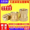 Porca de cobre de fusão a quente moldada por injeção direta m1.7 inserto de furo passante porca de cobre recartilhada pré-embutida m1.4m1.6m2.5m3.5