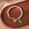 Estilo Chino Retro Pulsera Todo Va Bien para Mujer Marca Paz Bolsa de la Suerte Pulsera de Imitación Plata Nuevo Estilo Chino Joyería Cultural y Creativa