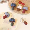 Tela Estilo Coreano Cuadros Lazo Hongo Collar para Niños Accesorio Puntos de Colores Dulce Colgante para Bolso Coreano