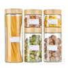 Pote de Vidro Espesso para Armazenamento com Tampa de Bambu, Pote Selado para Uso na Cozinha, Recipiente para Armazenamento de Alimentos e Grãos, Mais Vendido Transfronteiriço