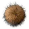 Pom-Pom de Pelo de Guaxinim Real em Estoque Bola Colorida de Pelo de Guaxinim 11cm Cor Natural Pom-Pom para Gorro de Tricô Acessórios de Roupa DIY