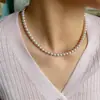 Collar de Perlas Roseadas Manta de Alto Brillo para Mujer, Nuevo Modelo Popular 2026, Collar para Clavícula de Lujo Ligero de Nicho de Gama Alta
