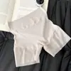 Shorts de Seguridad Sin Costuras de Cintura Alta Dos en Uno para Control de Abdomen y Levantamiento de Glúteos, Leggings Finos de Verano Antibacterianos de Seda de Hielo