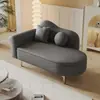 Chaise longa com armazenamento atualizada para espaços pequenos, poltrona reclinável estilo europeu para quarto, área de descanso de mini loja de roupas, chaise de um lugar