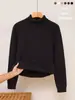 Suéter de Malha Modal para Homens, Gola Alta, Novo Pulôver Liso Outono/Inverno, Camada Base Leve para Negócios Roupas Masculinas