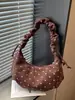 Bolso de Hombro Único Retro de Gamuza con Lunares para Mujer, Nuevo Bolso Cruzado Casual para el Trabajo, Bolso de Moda de Nicho Tipo Dumpling