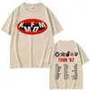 Camiseta com Estampa Gráfica Rock Band Kmfdm Tour 97 Verão Masculina e Feminina Retrô Gótico Punk Streetwear