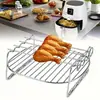 Set de Accesorios para Freidora de Aire Barril Redondo para Pastel Plato para Pizza Rejilla para Barbacoa Soporte para Siete Tazas Pinza para Alimentos Set de 10 Piezas