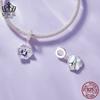 Pulsera original de plata de ley S925 con diseño de pensamiento, hecha a mano, con cuentas de flores sueltas, joyería SCC2583