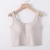 Dropshipping Novo Estilo Primavera e Verão Regata Feminina com Bojo, Cropped de Alça Fina, Modelagem Justa, Lindo Design nas Costas