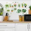 Pegatinas de Pared con Hojas de Plantas Verdes Tropicales en Maceta de Comercio Exterior para Entrada, Dormitorio, Sala de Estar Decoración del Hogar, Autoadhesivas al por Mayor Transfronterizo