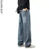 2026 Novos Jeans Masculinos Streetwear Retrô Tendência Soltos Jeans Reto Masculino Jeans para Jovens
