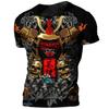 Camiseta Samurai Japonês Masculina Estilo Japonês Estampada Manga Curta Top Casual Retrô Camiseta Oversized Retrô Roupa Masculina
