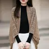Elegante chal de punto de lana calado para mujer, nuevo estilo primavera y otoño, elegante, versátil, cálido, se puede usar como cárdigan exterior, venta al por mayor