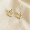 Pendientes de botón romboidales de ojo de gato y perla de lujo sencillo, pendientes de diseño elegante y versátil, accesorios para orejas, pendientes de estilo festivo