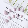 Manicura Simple de Color Morado Claro de Venta Caliente Transfronteriza, Parches para Manicura de Estilo Literario Elegante, Uñas Portátiles con Atmósfera Curativa y Suave