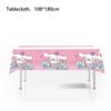 Toalha de Mesa Bandeira de Aniversário Decoração de Bolo Suprimentos de Festa Cão Canela Toalha de Mesa Festa Refeição