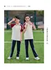 Uniforme escolar de verão de manga curta para alunos do Ensino Fundamental e Médio, conjunto de camiseta POLO para alunos do Ensino Fundamental, roupa de classe azul clara de manga curta para alunos do Ensino Fundamental e Médio