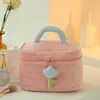 Bolsa de Cosméticos de Pana, Neceser Lindo y Elegante con Flores de Tulipan, Bolsa de Cosméticos Portátil de Gran Capacidad para Salidas