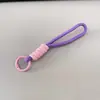 Cordão para Celular Colorido de 5mm, Estilo Curto, Tira de Pulso Grossa Trançada com Nós, Cordão com Chaveiro de Pelúcia, Alça Anti-Perda