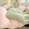 Juego de Ropa de Cama de Algodón Lavado Fresco y Sencillo de Cuatro Piezas, Estilo Princesa, Funda de Edredón para Todas las Estaciones, Sábana, Juego de Tres Piezas para Dormitorio al por Mayor