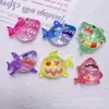 Joyería de Resina DIY Animales Marinos de Dibujos Animados Tiburón Pegamento de Crema Funda para Teléfono Móvil Pasador Cuerda para el Cabello Flor para Zapatos Imán para Refrigerador Lote