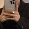 Anillo de Corazón de Zirconia Coreana para Mujer Lujo Accesible Nicho Alta Gama Juego de Anillos Lisos Ajustable Anillo para Dedo Índice