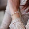 Pulsera de Hilo con Perlas Redondas de Jade Hetian Uvas Pequeñas Hebilla Magnética Elegante Pulsera de Mano Versátil para Novia