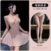 Lencería sexy para dormir con cuello halter y aros, tentación pura y seductora, conjunto de camisón coqueto qqny
