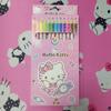 Chenle Tao Sanrio Caja de Regalo de Lápices de Colores de Madera para Estudiantes de Primaria Materiales de Papelería de Aprendizaje 12 Colores