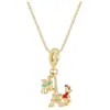 Collar Colgante de Planeta Espacial de Cobre Puro Microincrustado Transfronterizo con Circonita para Mujer, Cadena Versátil para Clavícula, Todo Diamante, Lujo Ligero