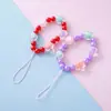 Cadena para Teléfono Móvil con Perlas de Imitación de Colores de Venta Caliente Transfronteriza Lanyard Llavero Colgante para Mochila Escolar Pequeña Joyería Venta Directa de Fábrica