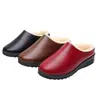 Nuevas Zapatillas de Invierno para Mujer de Terciopelo Cálidas y Antideslizantes de Pierna Única para Interior y Exterior de Media Punta para el Hogar Impermeables de PU Algodón