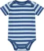 Mono de algodón para bebé más vendido transfronterizo europeo y americano, mono versátil a rayas para niños y niñas, mameluco de manga corta para bebé